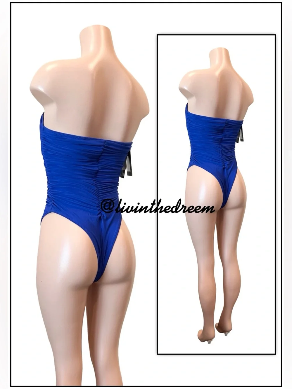 Norma Kamali - Slinky Marissa Strapless Ruched One Piece Swimsuit SZ M